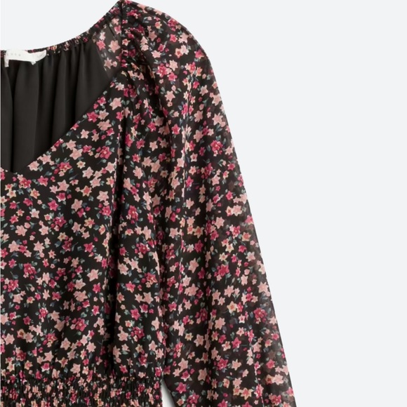 LUSH floral blouse, black & pink - Picture 10 of 11
